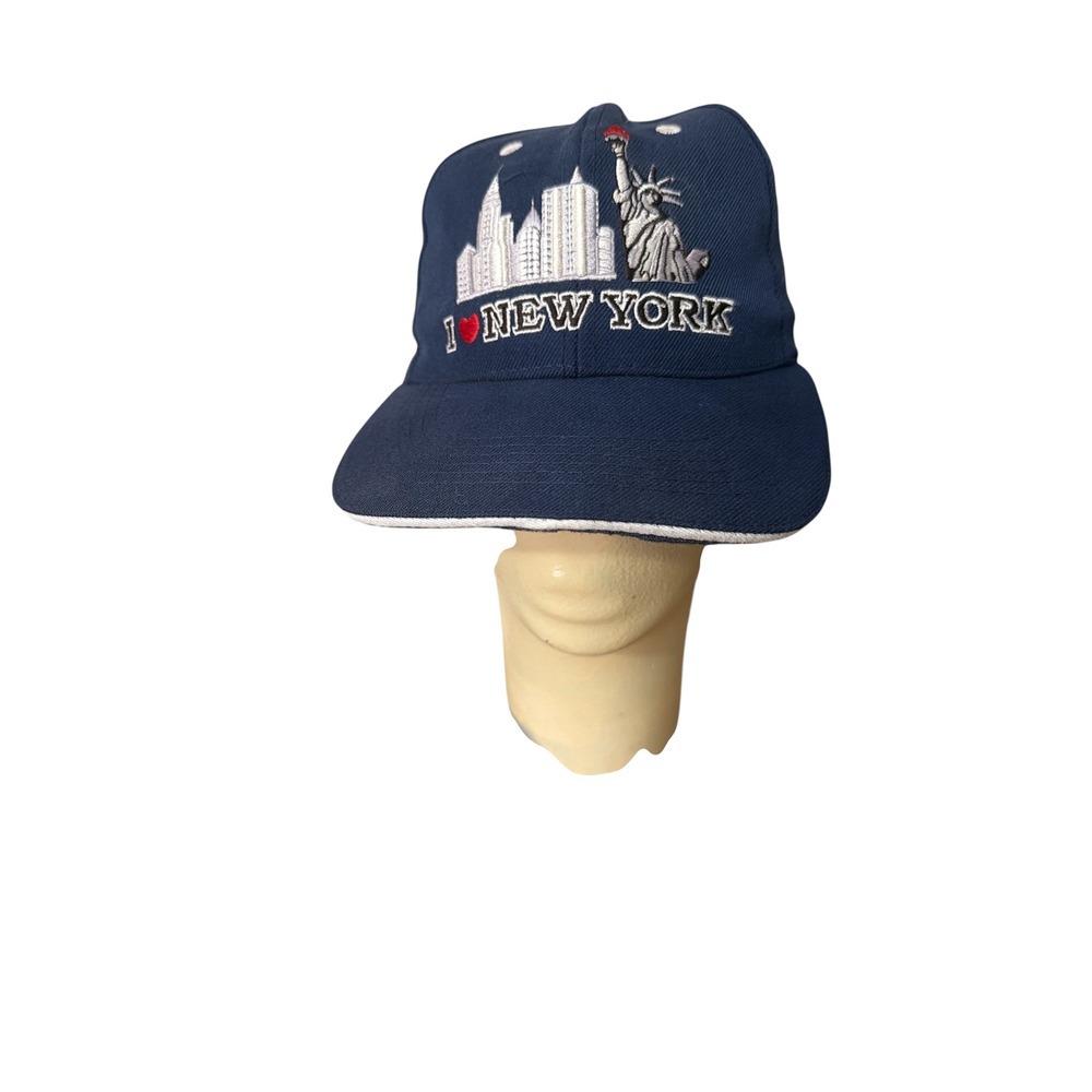 I Love New York NYC Skyline Statue of Liberty Navy Blue Baseball Cap Hat Mens